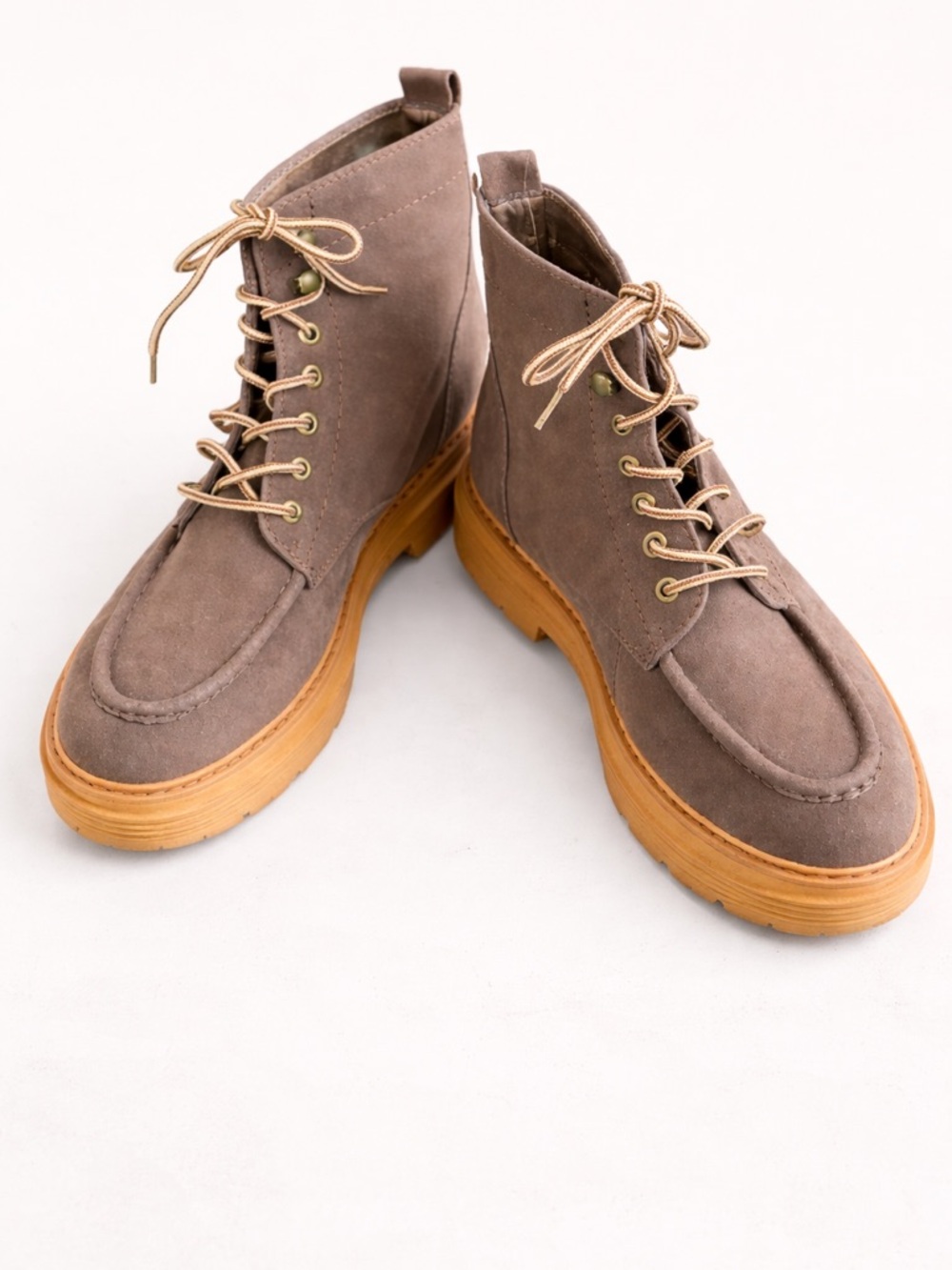 Limelight Brown Moc Toe Lace-Up Ankle Boots Size 8.5